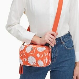 Kate Spade Orange Jae Wild Blossom Camera Bag Crossbody